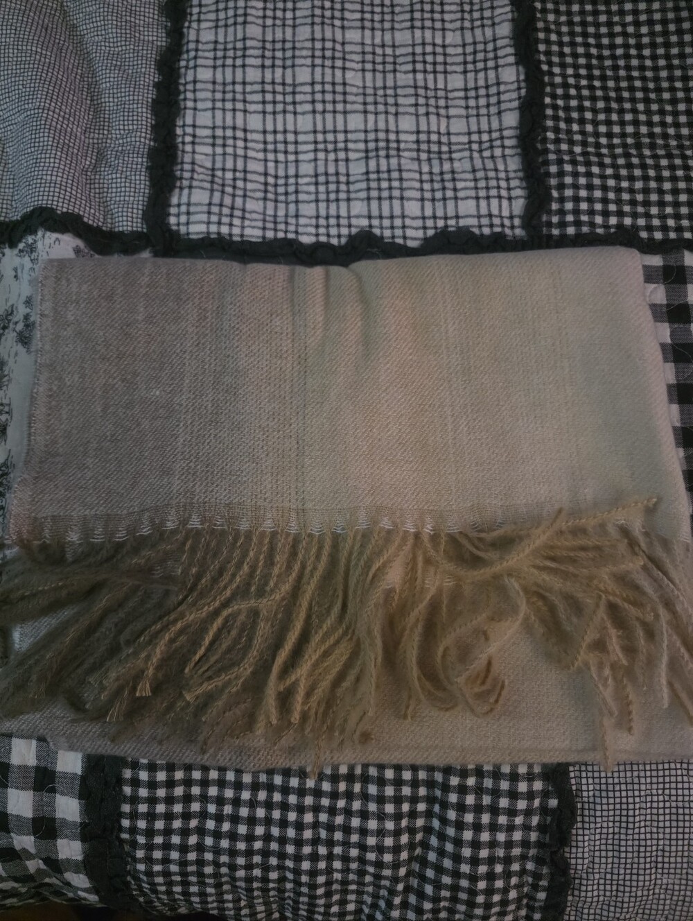 Beige Fringe Women's Scarf - Neutral Shawl